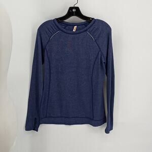 Lucy Women's Blue Long Sleeve Active Wear Pullover Top Size Medium